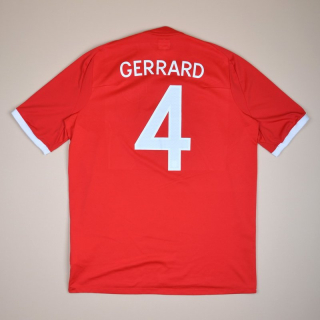 England 2010 - 2011 Away Shirt #4 Gerrard (Excellent) L