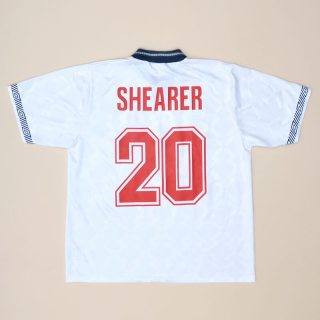 England 1990 - 1993 Home Shirt #20 Shearer (Very good) L