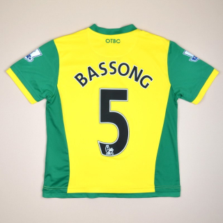 Norwich 2013 - 2014 Home Shirt #5 Bassong (Very good) M