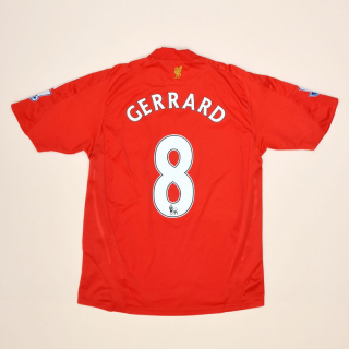 Liverpool 2008 - 2010 Home Shirt #8 Gerrard (Good) YXL