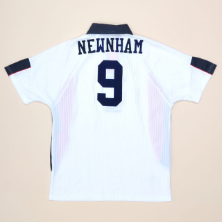 England 1998 - 1999 Home Shirt #9 Newnham (Good) XL