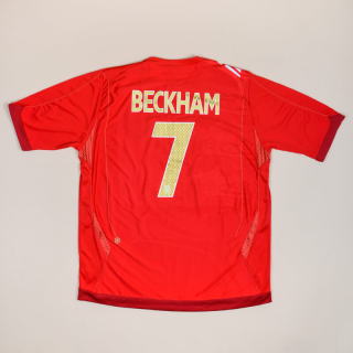 England 2006 - 2008 Away Shirt #7 Beckham (Very good) XL