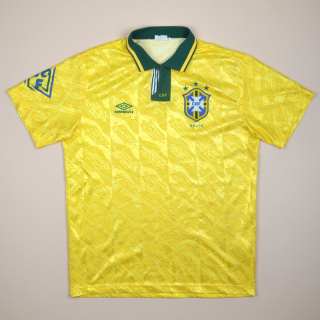 Brazil  1991 - 1993 Home Shirt (Good) L