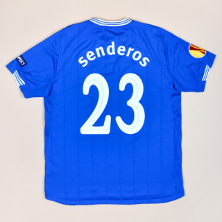 Everton 2009 - 2010 Match Issue SIgned Europa League Home Shirt #23 Senderos (Excellent) L