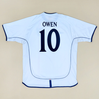 England 2001 '5-1 v. Germany' Home Shirt #10 Owen (Very good) XL