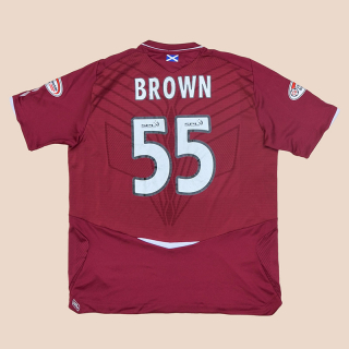 Hearts 2008 - 2009 Match Issue Home Shirt #55 Brown (Good) XL