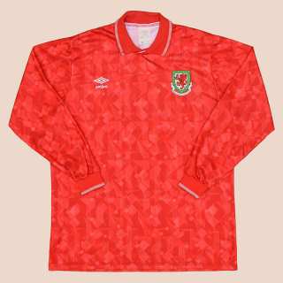 Wales 1990 - 1992 Match Issue Home Shirt #8 (Very good) L