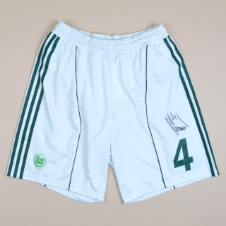 Wolfsburg 2010 - 2011 Match Issue Signed Home Shorts #4 Schäfer (Very good) L