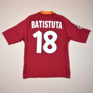 Roma 2000 - 2001 Home Shirt #18 Batistuta (Good) XL